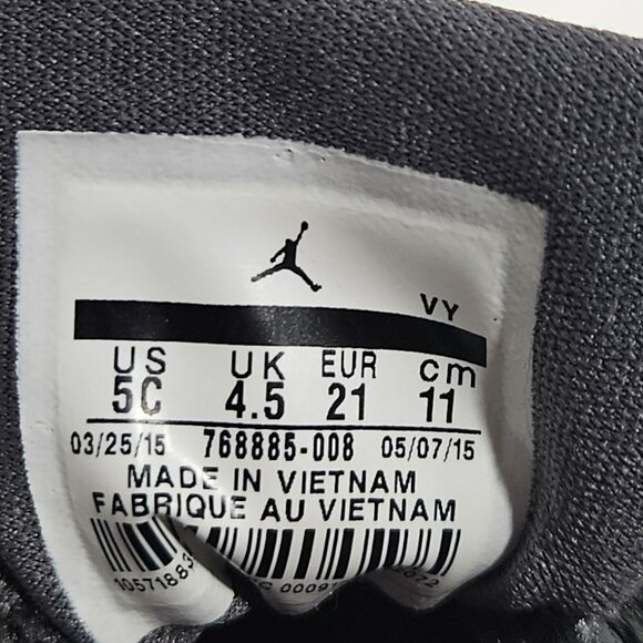 Nike Air Jordan 7 Retro Toddler 5C Grey Purple Lime 2015 - Picture 4 of 7